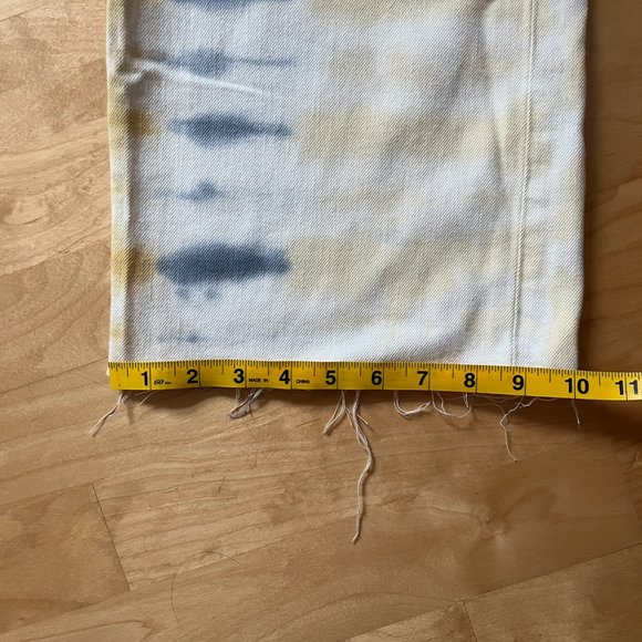 Etica White & Botanical Tie Die High Rise Straight Jeans 25 - Picture 13 of 13